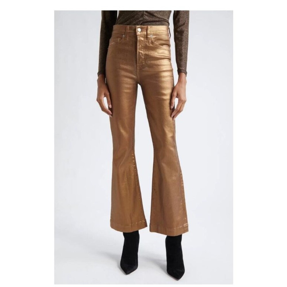 Veronica Beard Women's Jeans Carson Ankle Flare Jeans Antique Brass size 24 New